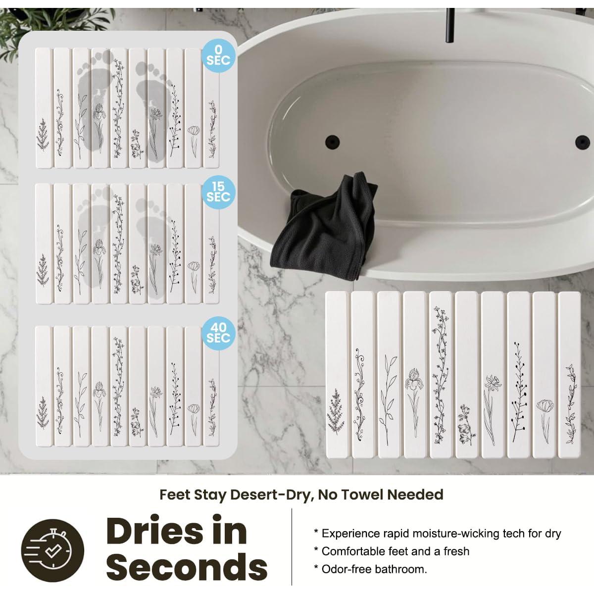 Alfombrilla de Baño de Piedra Diatomácea INFISIBLE 61x41 cm