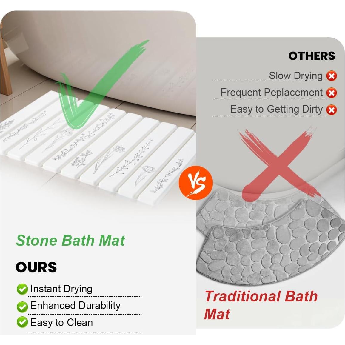 Alfombrilla de Baño de Piedra Diatomácea INFISIBLE 61x41 cm