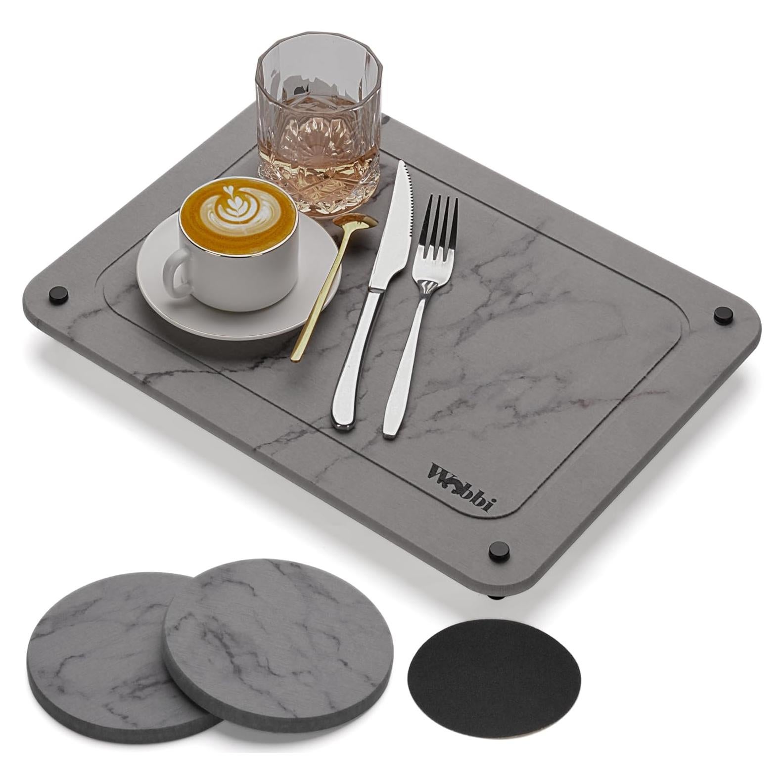 Alfombrilla de Secado de Platos Wobbi 39.6x29.7cm Antideslizante