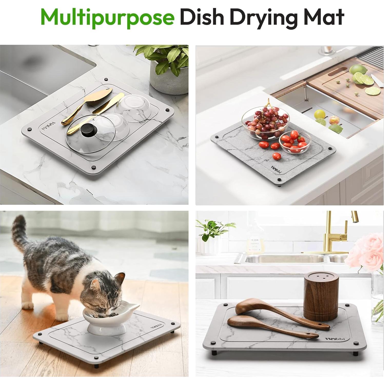 Alfombrilla de Secado de Platos Wobbi 39.6x29.7cm Antideslizante