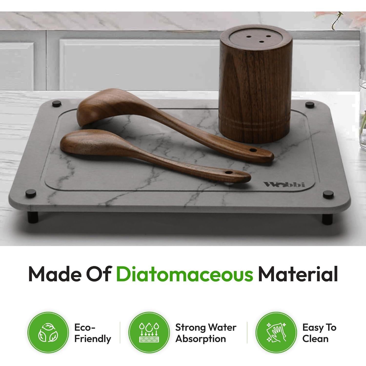 Alfombrilla de Secado de Platos Wobbi 39.6x29.7cm Antideslizante