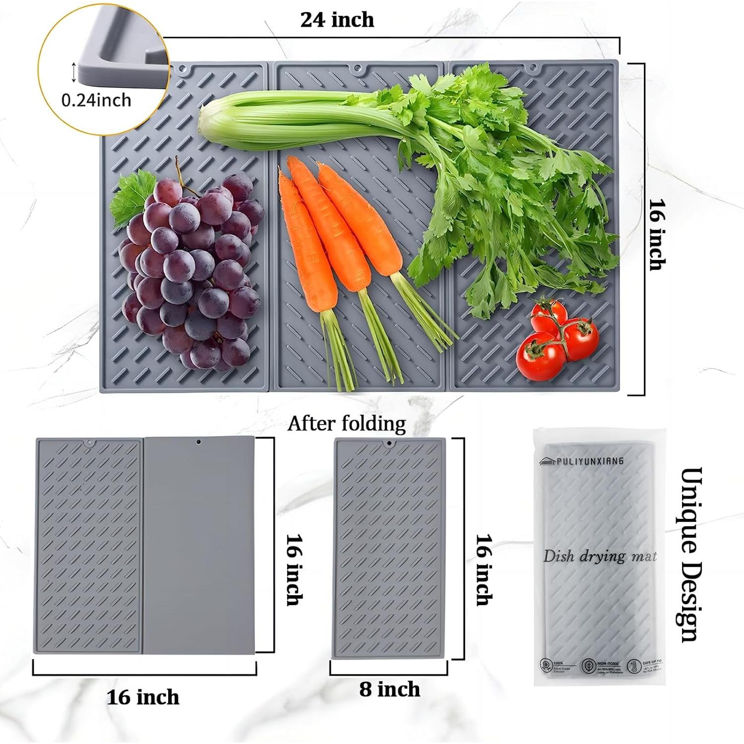 Alfombrilla de Secado de Silicona Plegable Puliyunxiang 61x41cm
