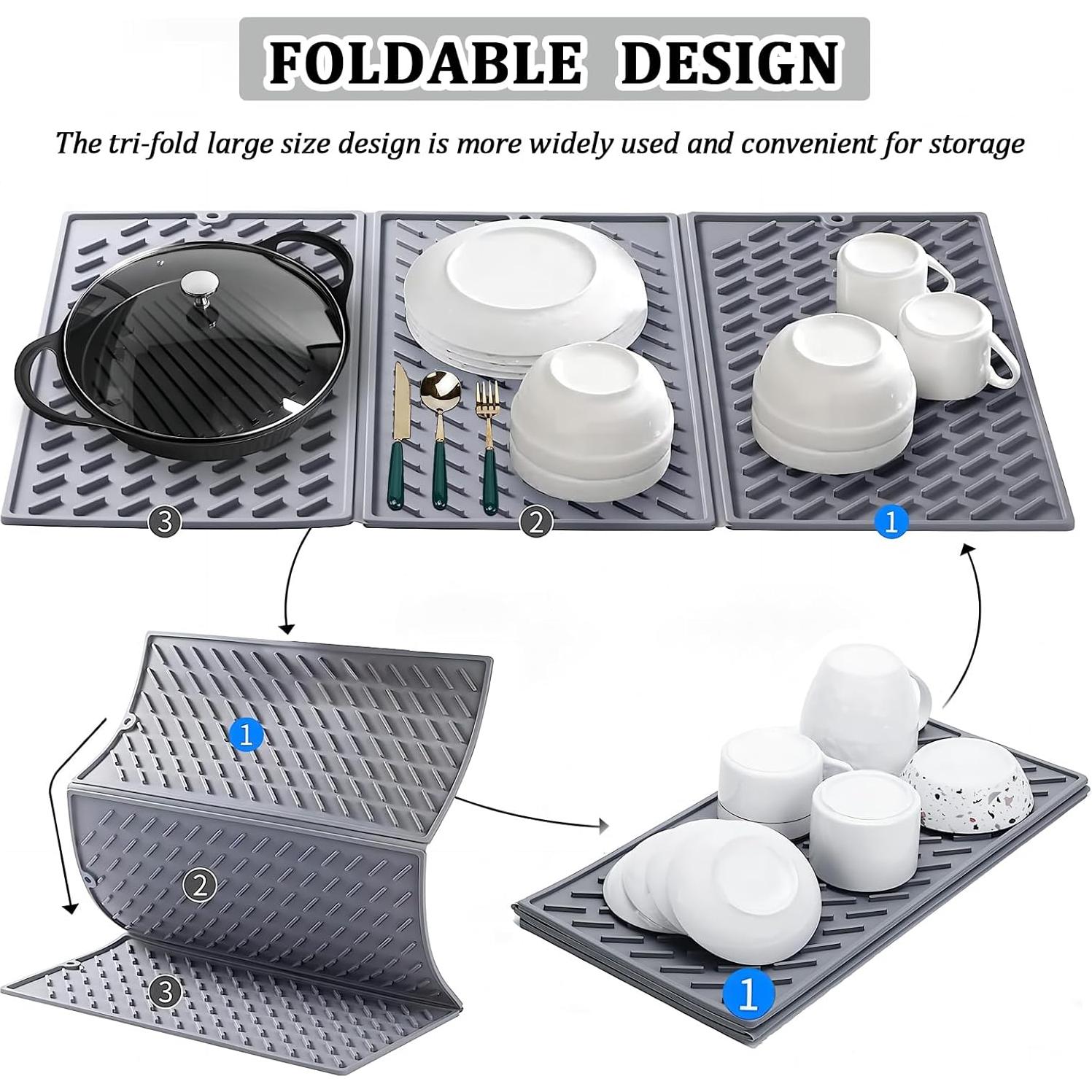 Alfombrilla de Secado de Silicona Plegable Puliyunxiang 61x41cm