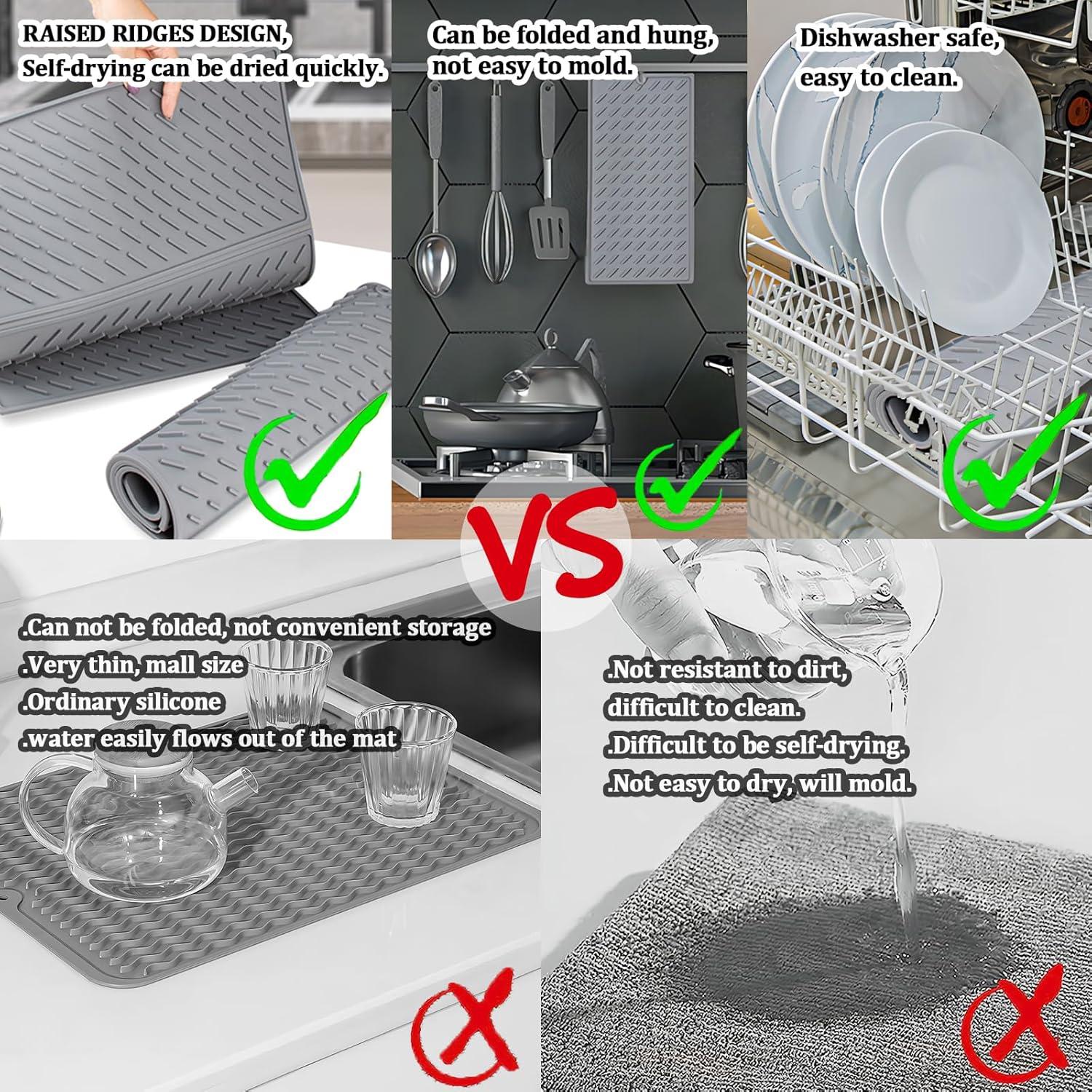 Alfombrilla de Secado de Silicona Plegable Puliyunxiang 61x41cm