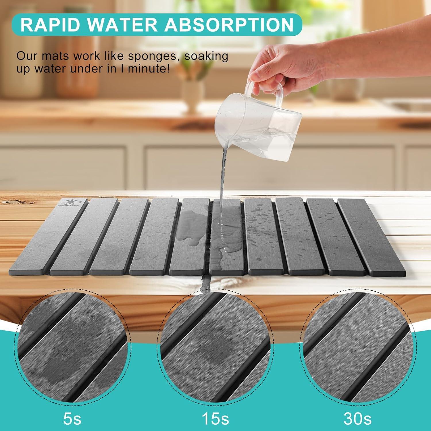 Alfombrilla de Secado de Piedra Diatomácea FYRVEXENZI 61x41cm