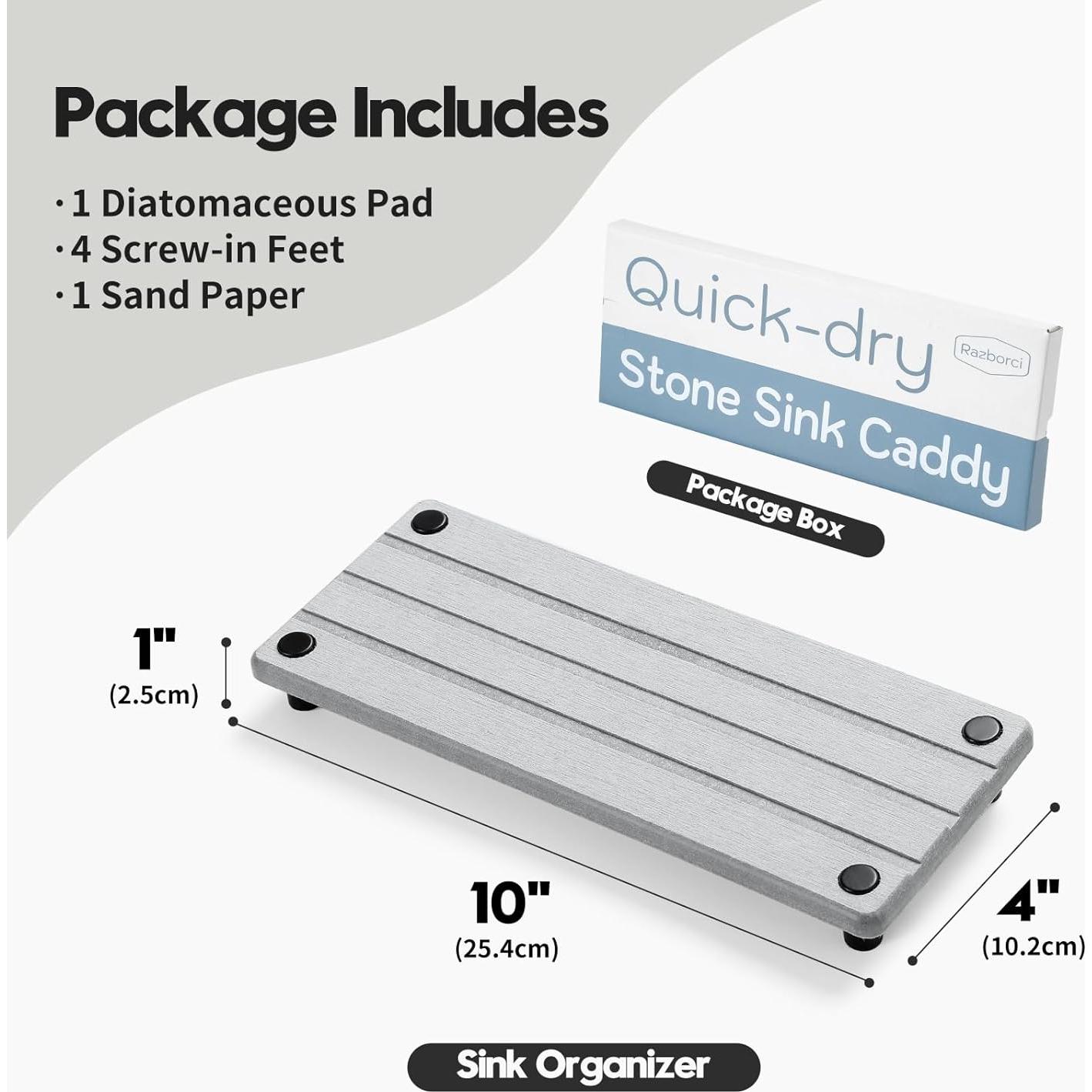 Bandeja de Secado Rápido Razborci de Tierra de Diatomeas 25.4x10.2cm