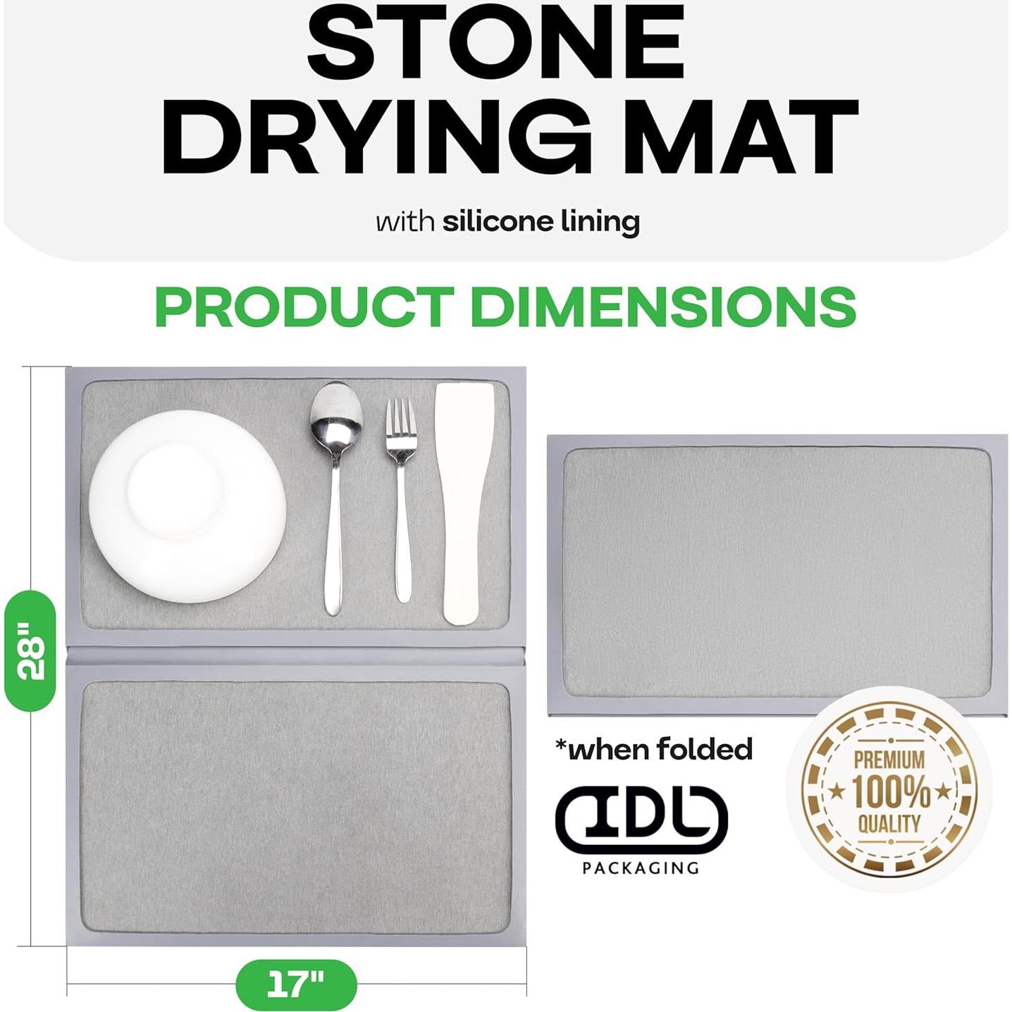 Alfombrilla de Secado de Platos IDL 43x71 cm Ecológica Plegable