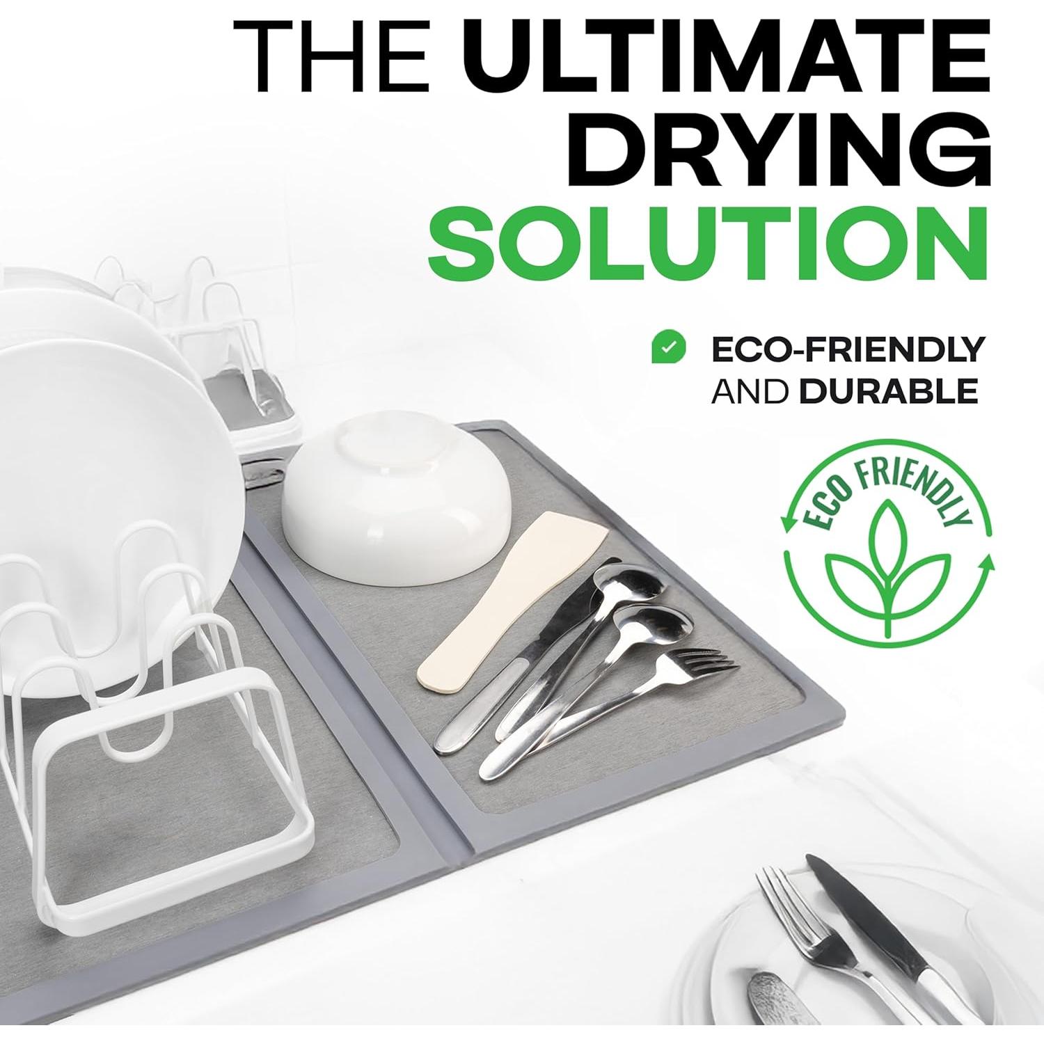 Alfombrilla de Secado de Platos IDL 43x71 cm Ecológica Plegable