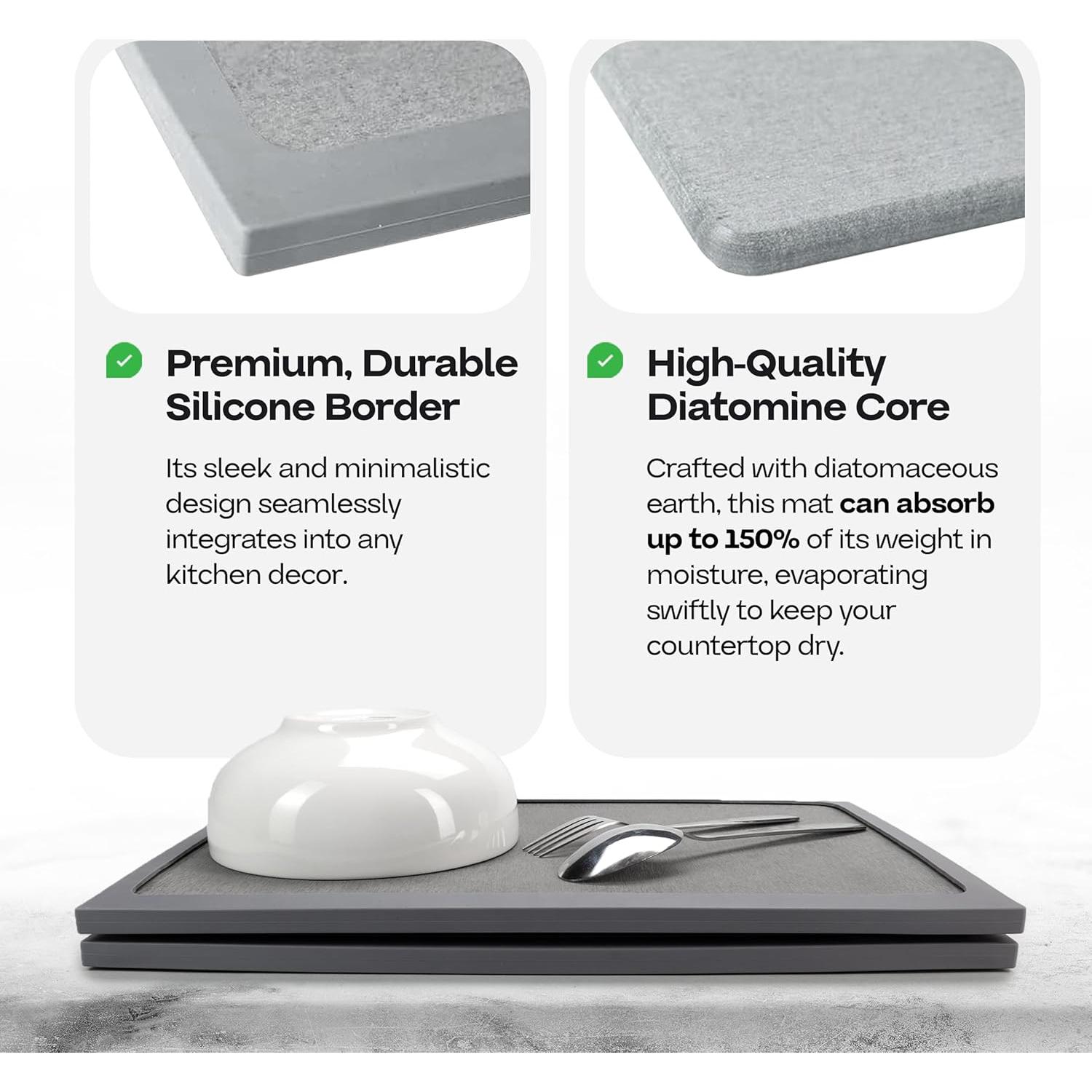 Alfombrilla de Secado de Platos IDL 43x71 cm Ecológica Plegable