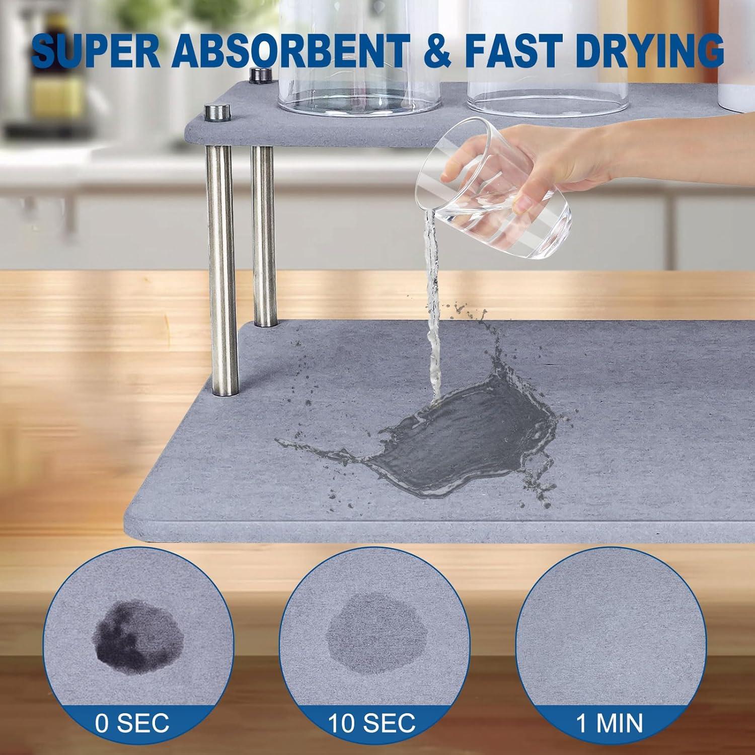 Alfombrilla de Secado de Piedra EOZAIYO 39.9x30 cm Antideslizante