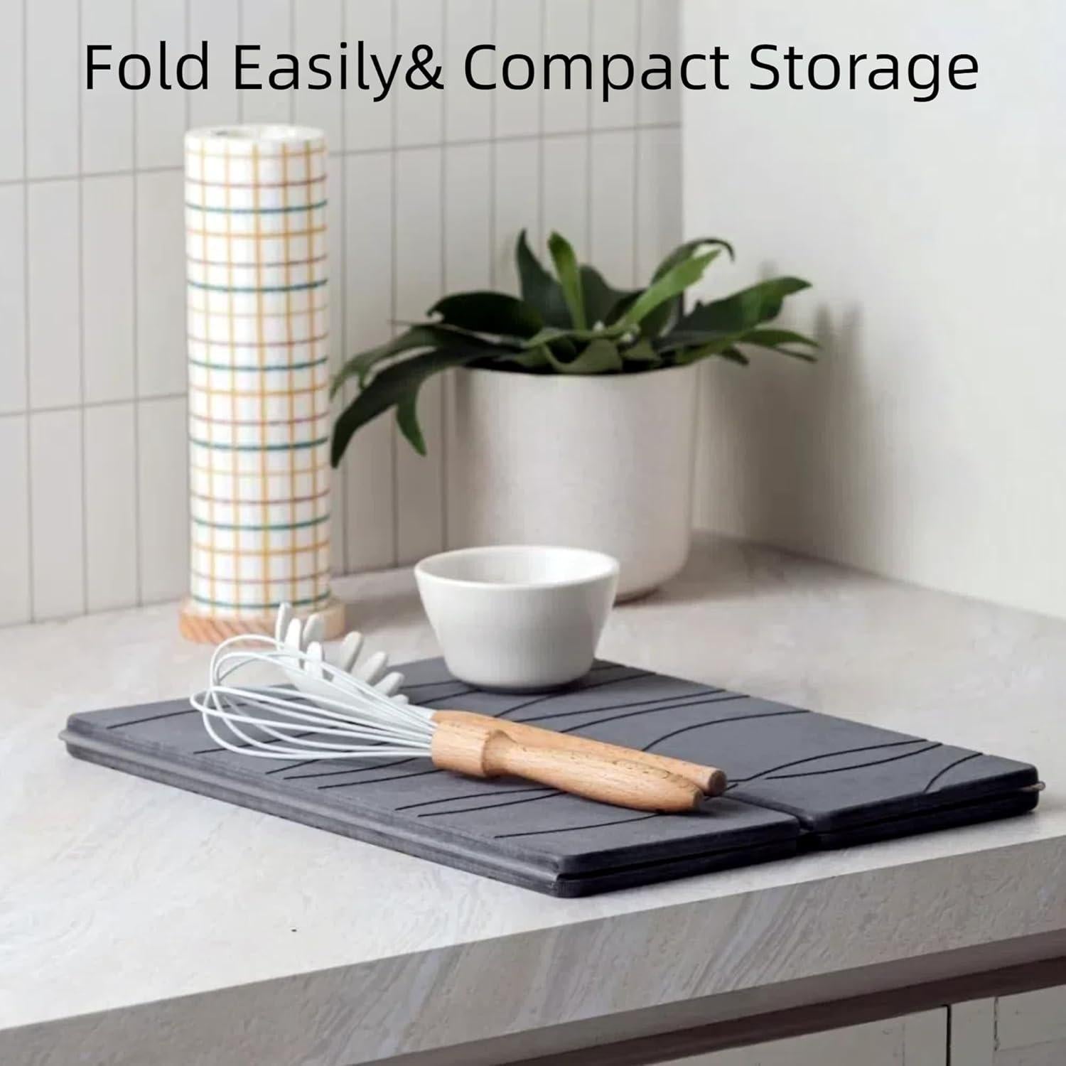 Alfombrilla de Secado de Piedra Plegable YMXK 61x40.6cm Antideslizante
