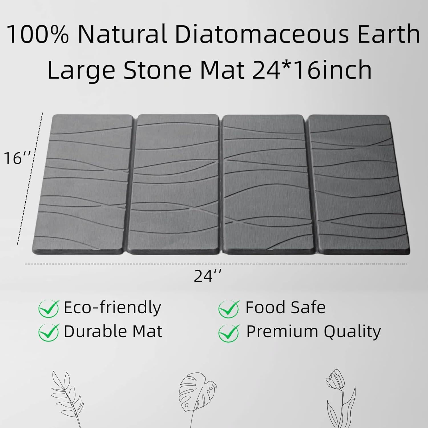 Alfombrilla de Secado de Piedra Plegable YMXK 61x40.6cm Antideslizante