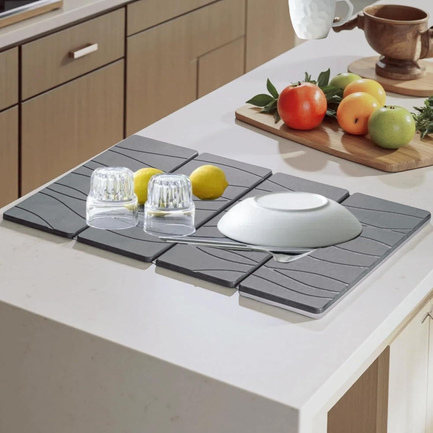 Alfombrilla de Secado de Piedra Plegable YMXK 61x40.6cm Antideslizante