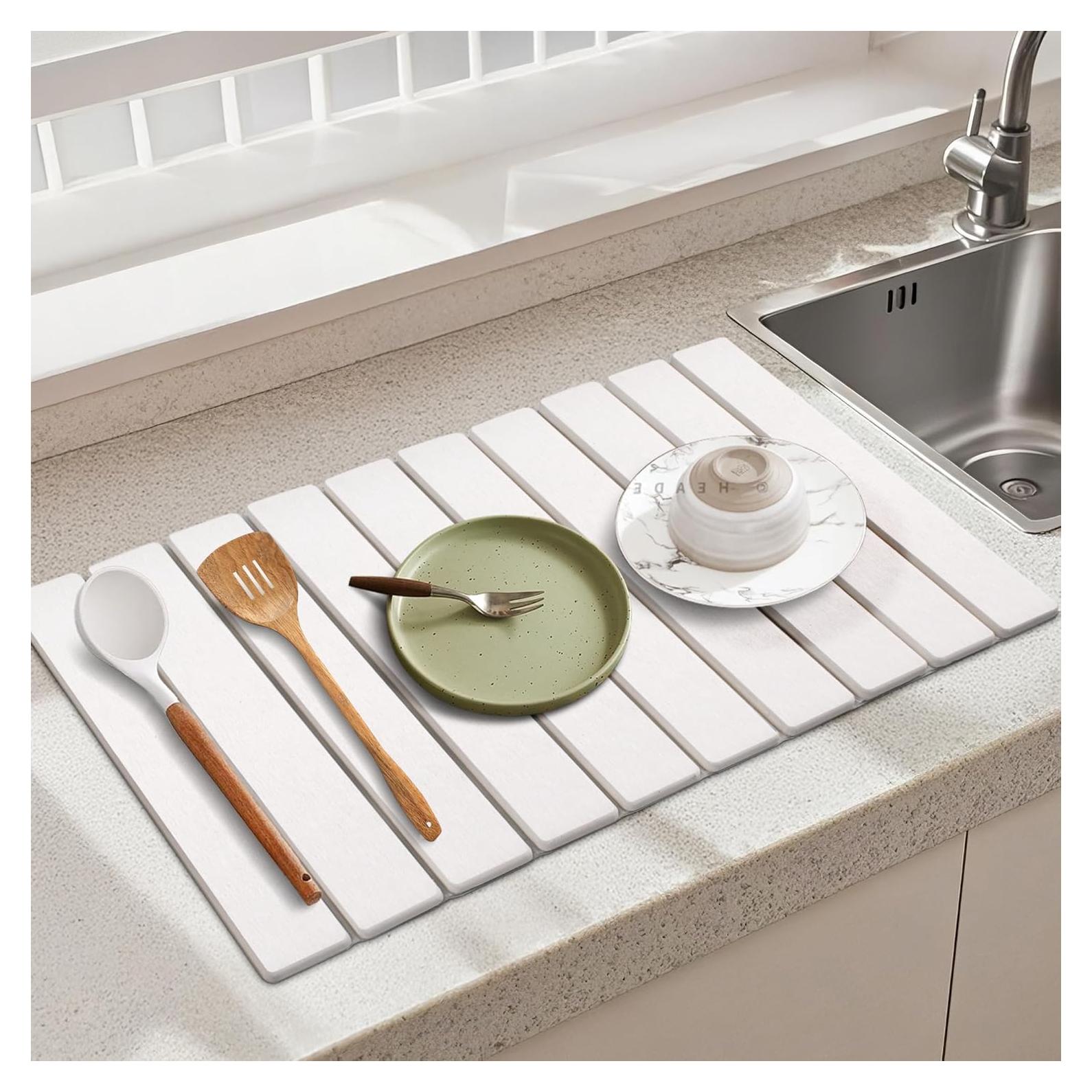 Alfombrilla de Secado de Platos Alijoy 61x40cm Plegable Absorbente