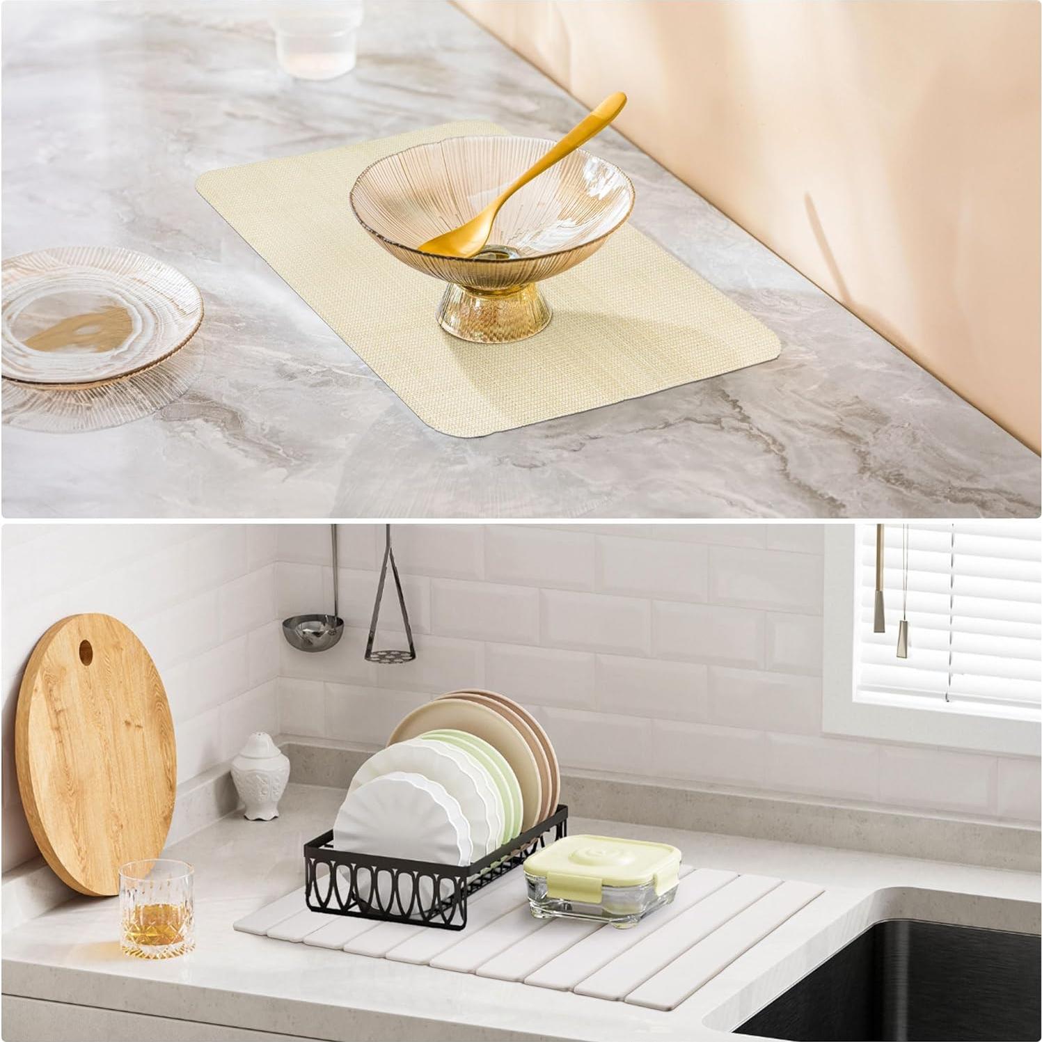 Alfombrilla de Secado de Platos Alijoy 61x40cm Plegable Absorbente