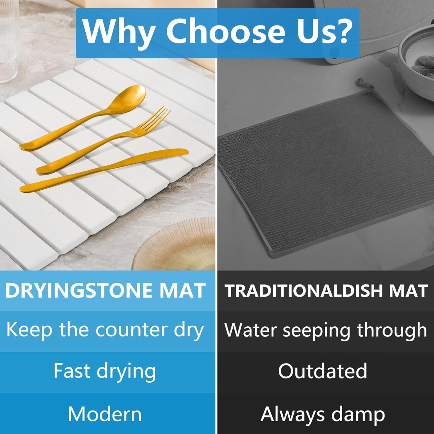 Alfombrilla de Secado de Platos Alijoy 61x40cm Plegable Absorbente