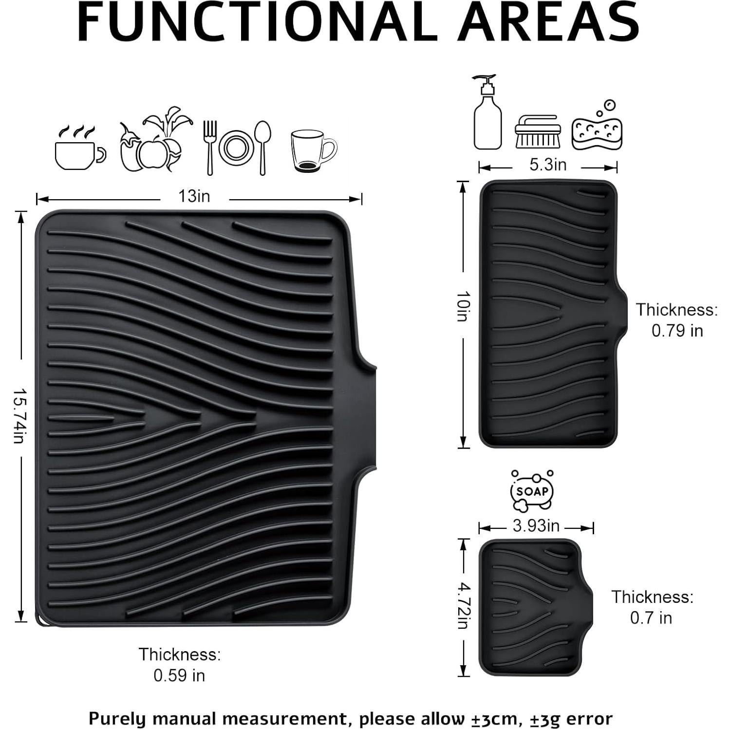 Alfombrilla de Secado de Platos TIKNIK Silicona Antideslizante 40x33cm