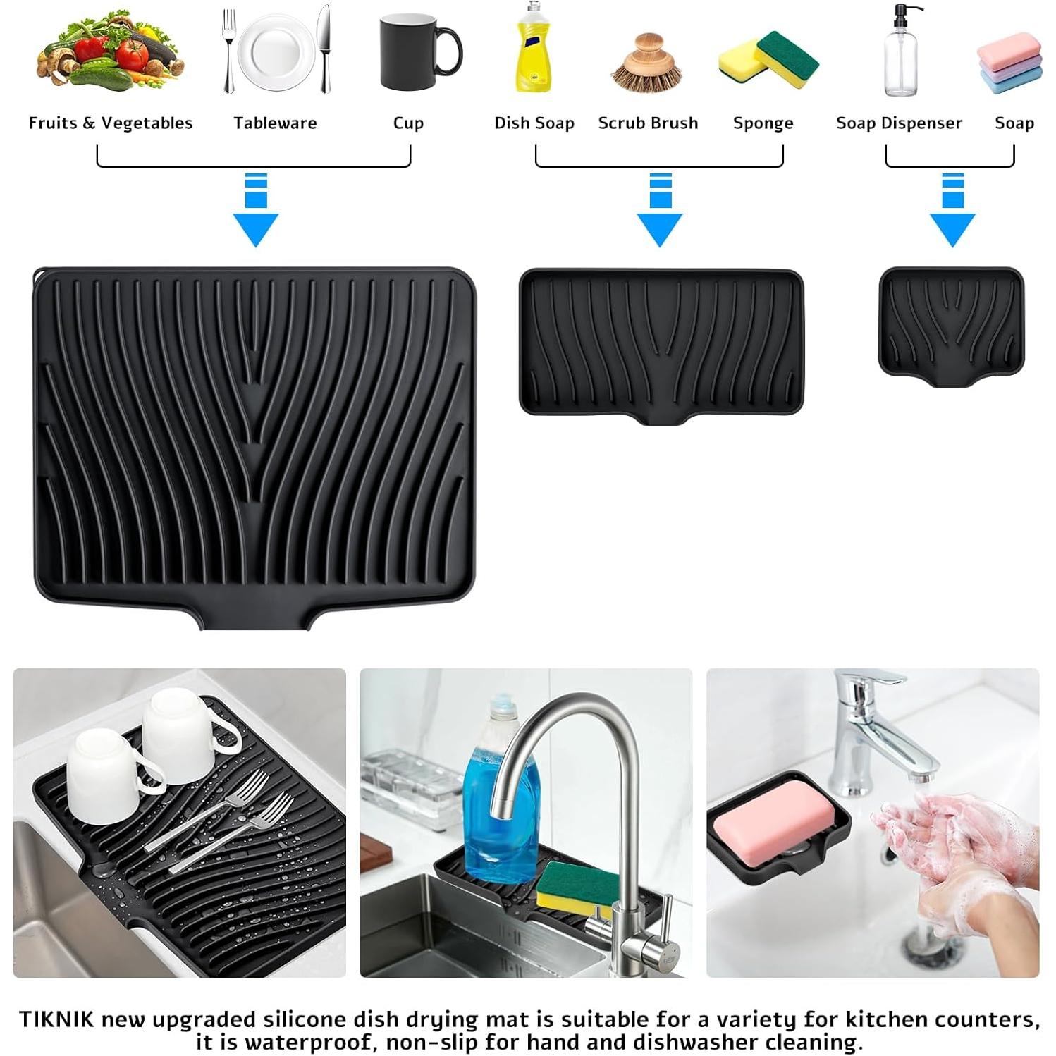 Alfombrilla de Secado de Platos TIKNIK Silicona Antideslizante 40x33cm