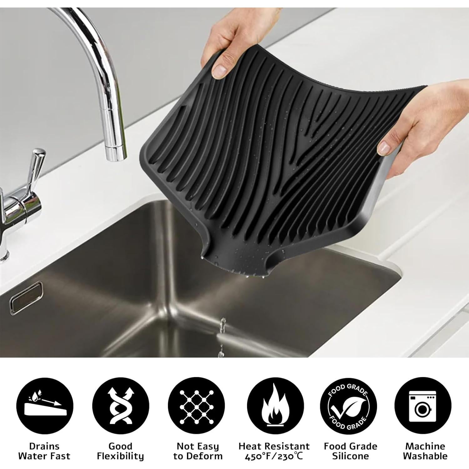 Alfombrilla de Secado de Platos TIKNIK Silicona Antideslizante 40x33cm