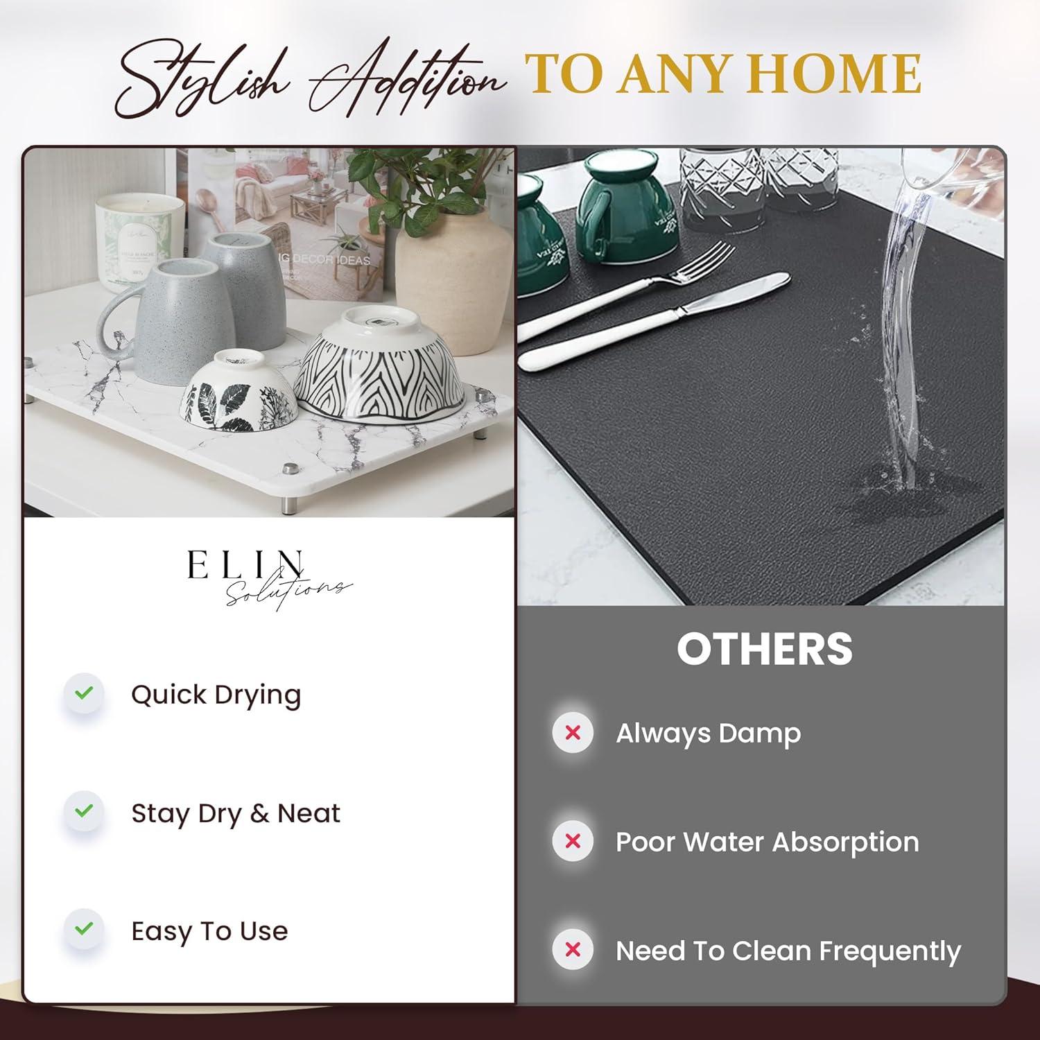 Piedra de Secado Diatomácea Elin Solutions 39.9x30cm Gris