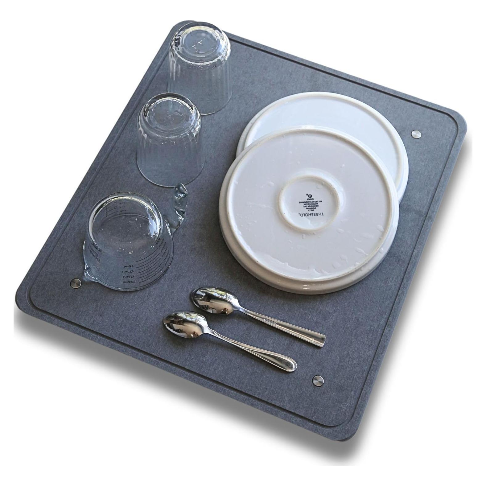 Alfombrilla de Secado de Platos Lelilah 45.72x40.64cm Gris