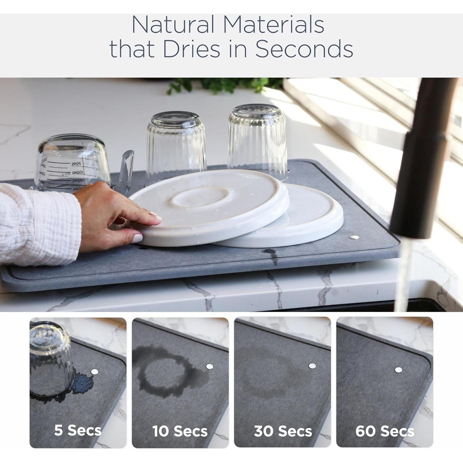 Alfombrilla de Secado de Platos Lelilah 45.72x40.64cm Gris