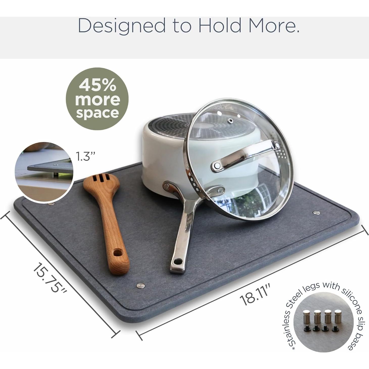 Alfombrilla de Secado de Platos Lelilah 45.72x40.64cm Gris