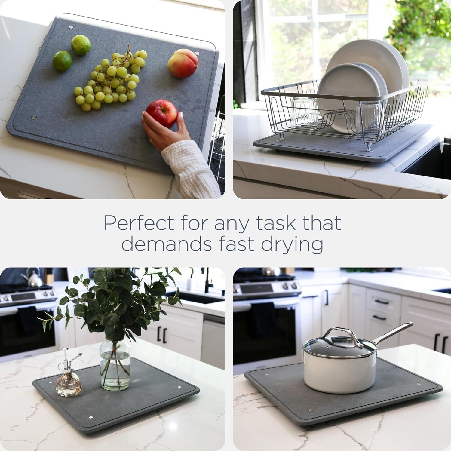 Alfombrilla de Secado de Platos Lelilah 45.72x40.64cm Gris