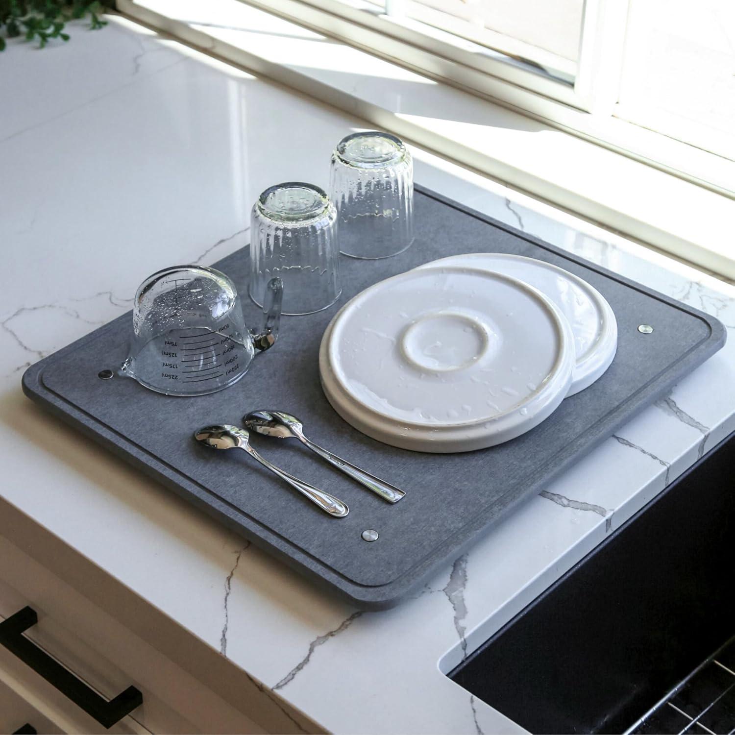 Alfombrilla de Secado de Platos Lelilah 45.72x40.64cm Gris