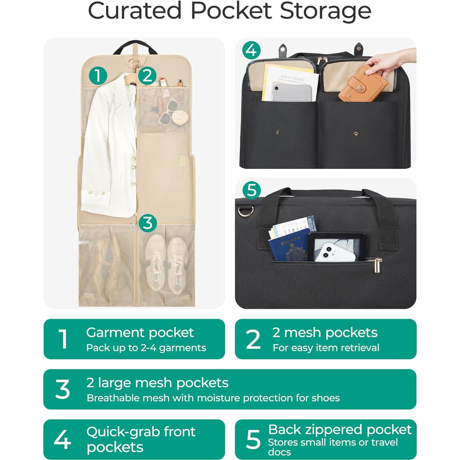 Bolsa de Ropa para Viaje BAGSMART Beige 55.88x44.96cm