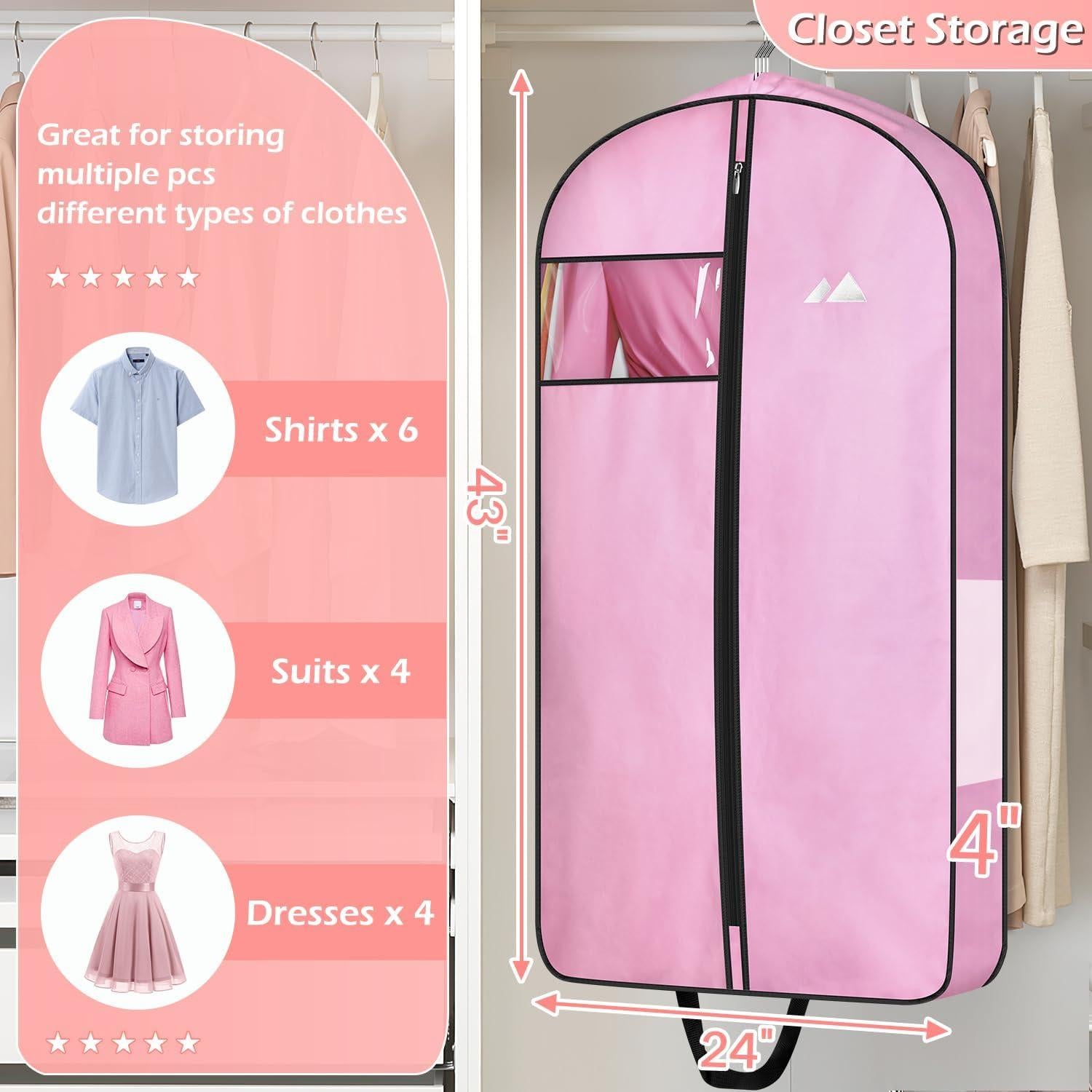 Bolsa de Ropa Colgante MISSLO Rosa 43" Impermeable Oxford