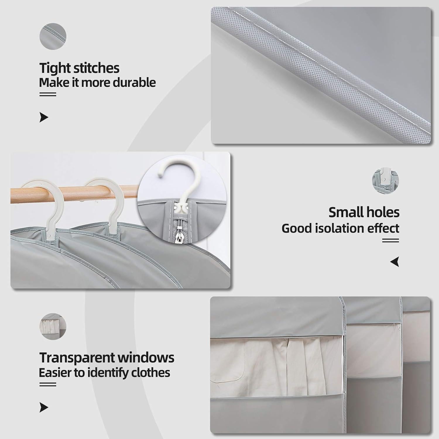 Bolsas para Vestidos Largos MARMINS 165 cm Transparente Set 2