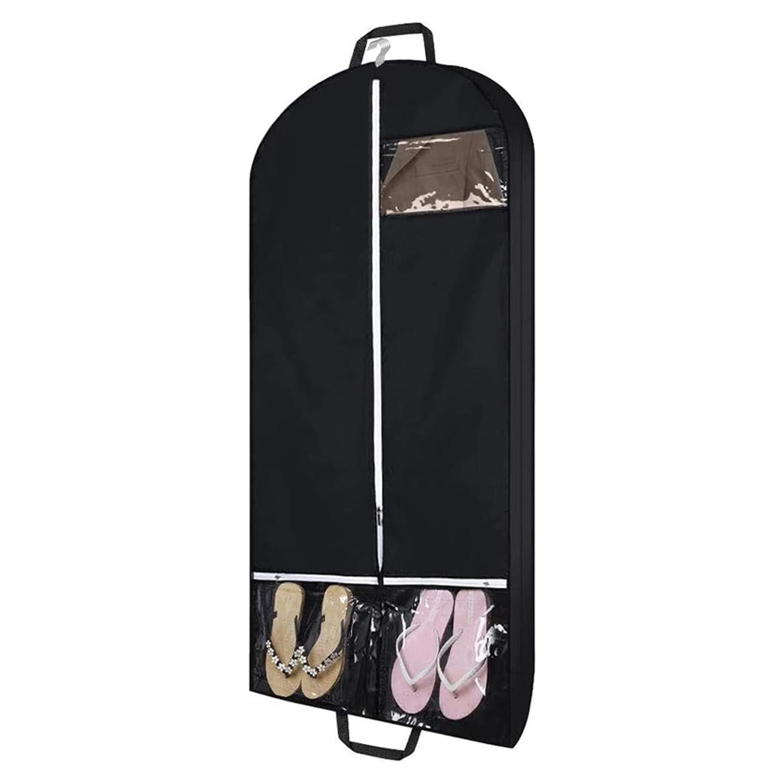 Bolsas de Ropa para Viaje 137 cm Negro - 2 Bolsillos Transparentes