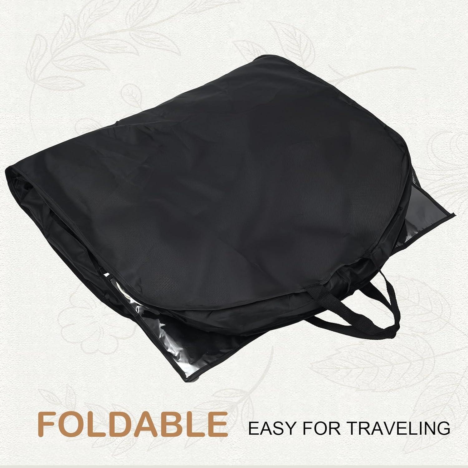 Bolsas de Ropa para Viaje 137 cm Negro - 2 Bolsillos Transparentes