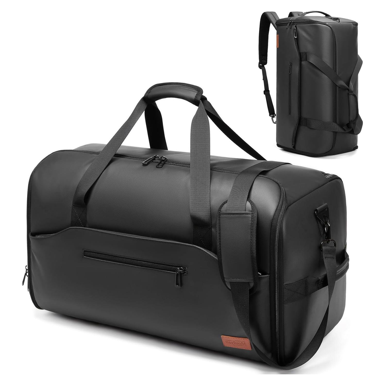 Garment Duffle Bags for Travel,Moulyan Convertible Garment Bag with Shoe Compartment,3 in 1 Waterproof Travel Suit Bag with Shoulder Strap for Women