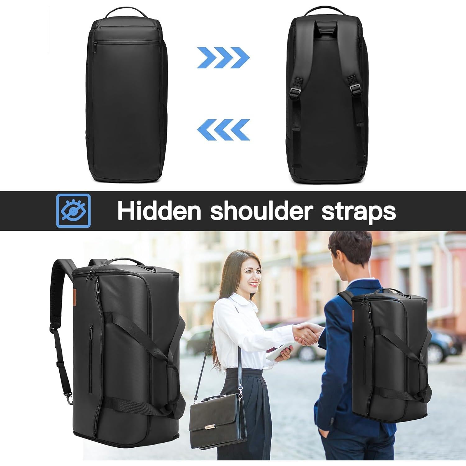 Garment Duffle Bags for Travel,Moulyan Convertible Garment Bag with Shoe Compartment,3 in 1 Waterproof Travel Suit Bag with Shoulder Strap for Women