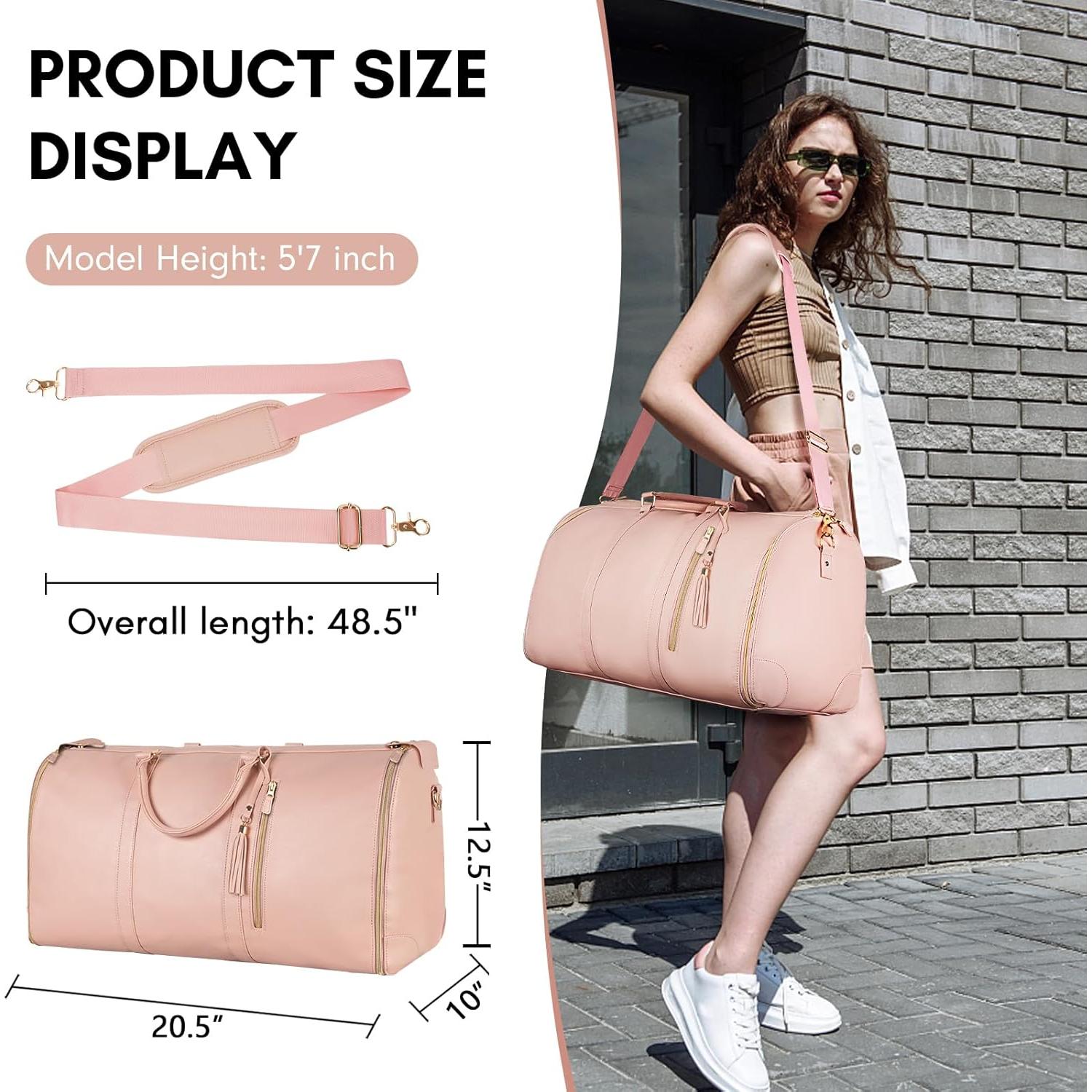 Bolsa de Viaje Duffle Ytonet Rosa 2 en 1 con Funda para Zapatos