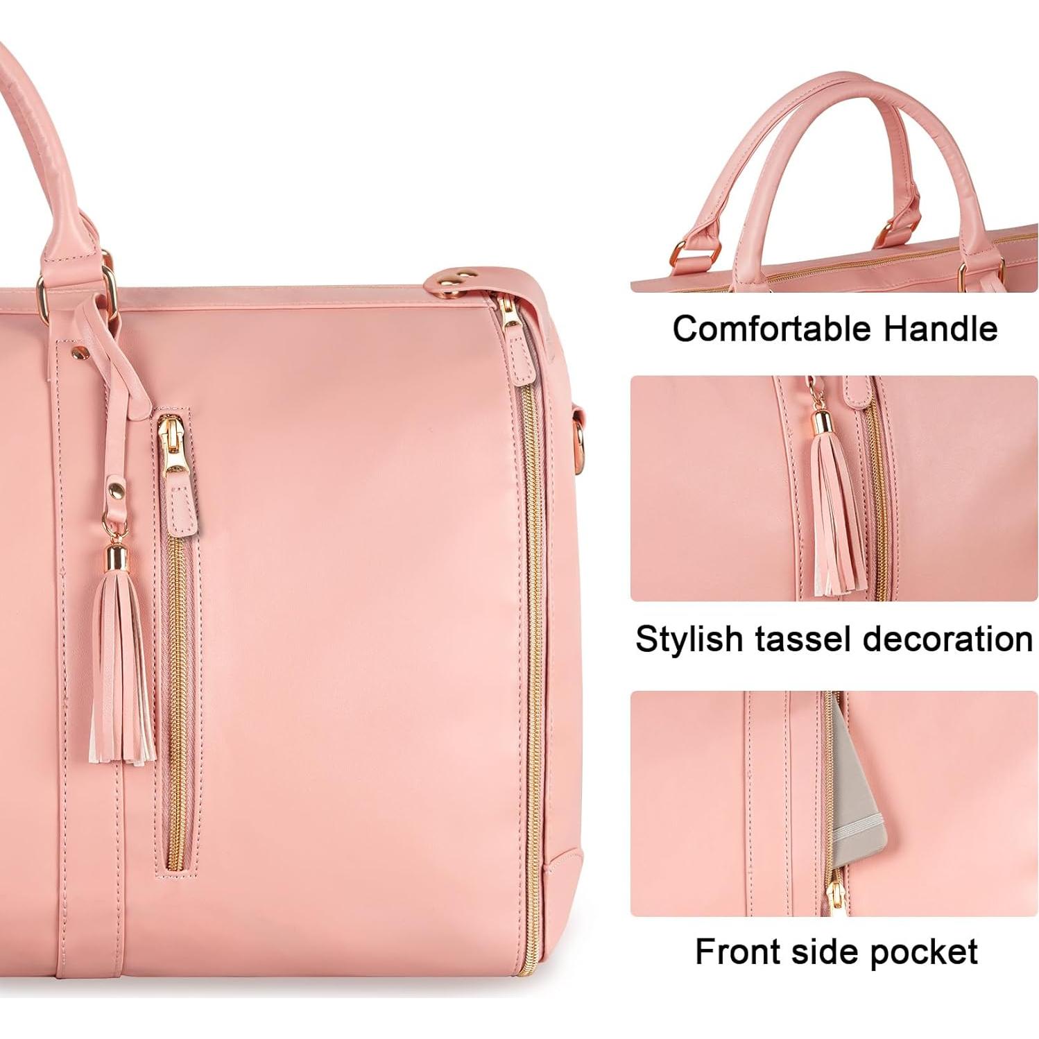 Bolsa de Viaje Duffle Ytonet Rosa 2 en 1 con Funda para Zapatos