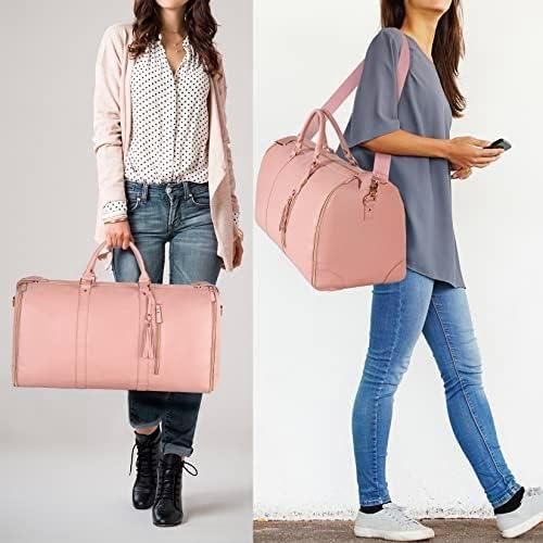 Bolsa de Viaje Duffle Ytonet Rosa 2 en 1 con Funda para Zapatos