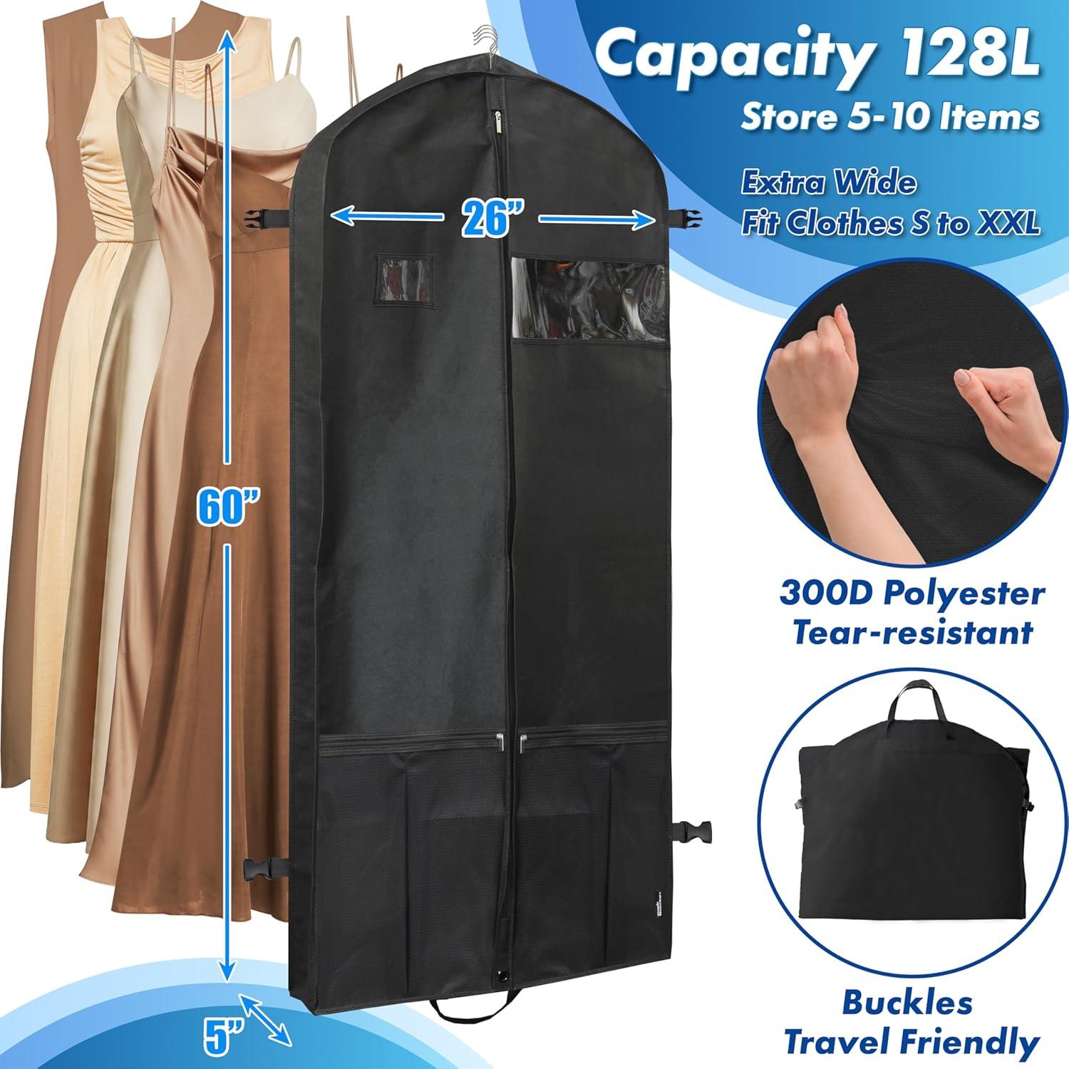 Bolsa de Ropa Simple Houseware 152 cm con Bolsillos para Trajes