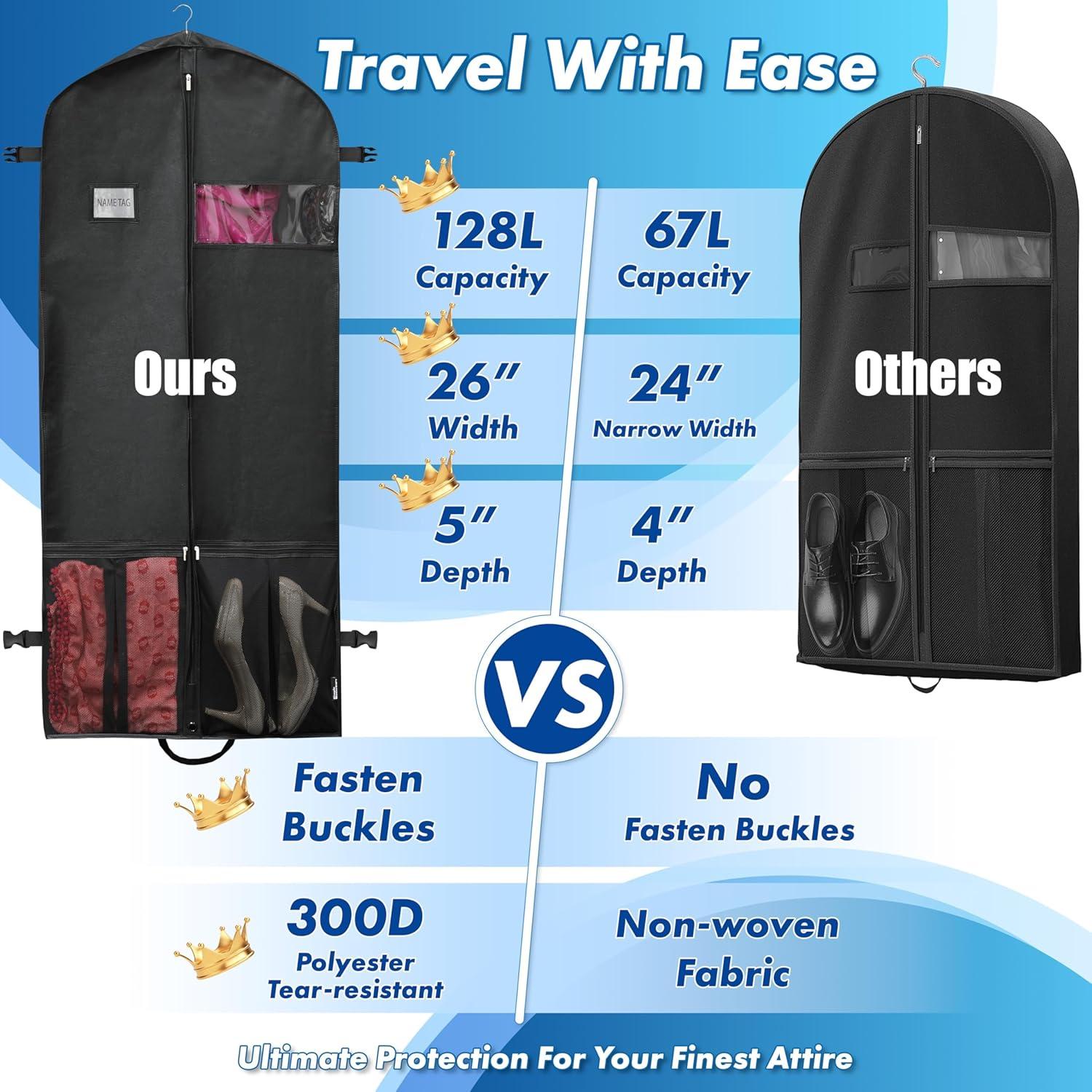 Bolsa de Ropa Simple Houseware 152 cm con Bolsillos para Trajes