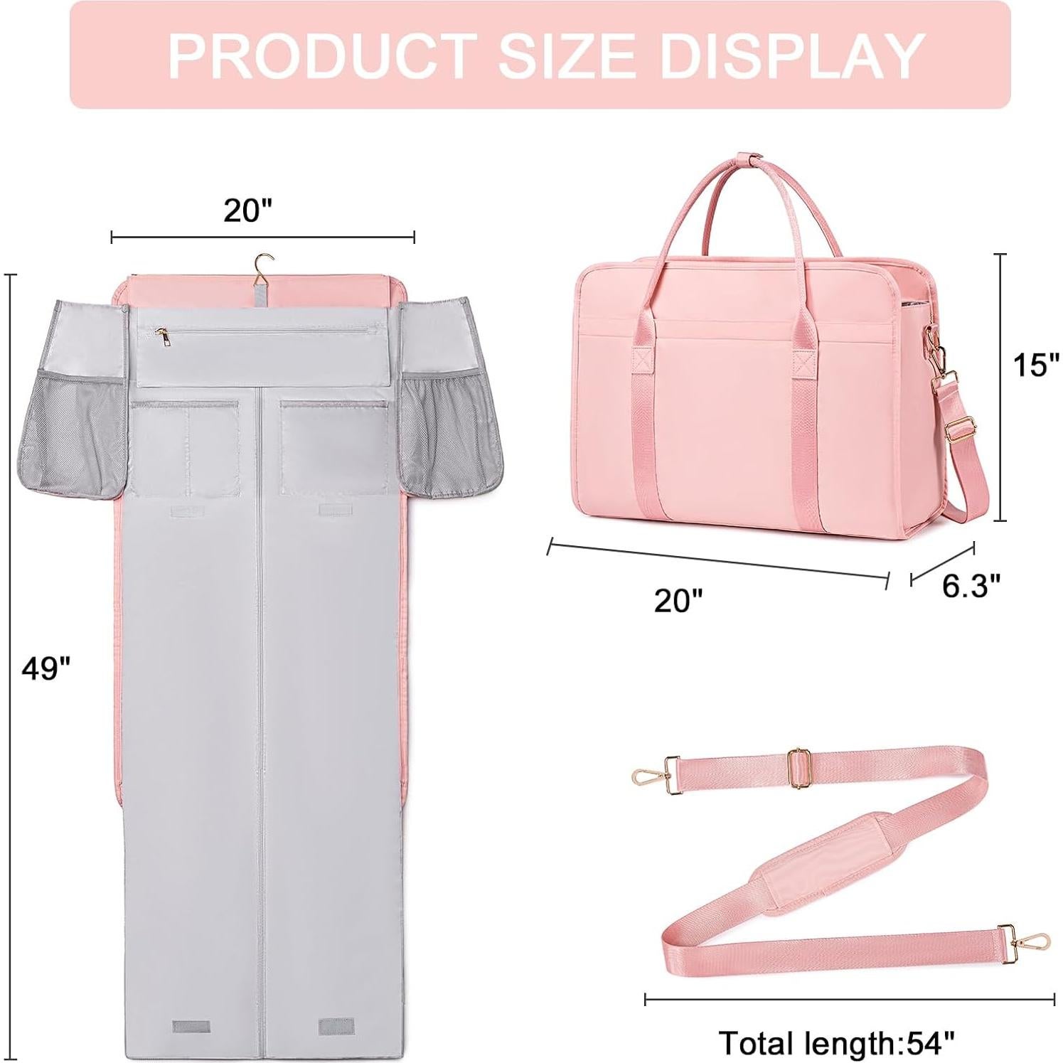 Bolsa de Ropa Duffle CAMTOP Unisex Rosa 32L Convertible