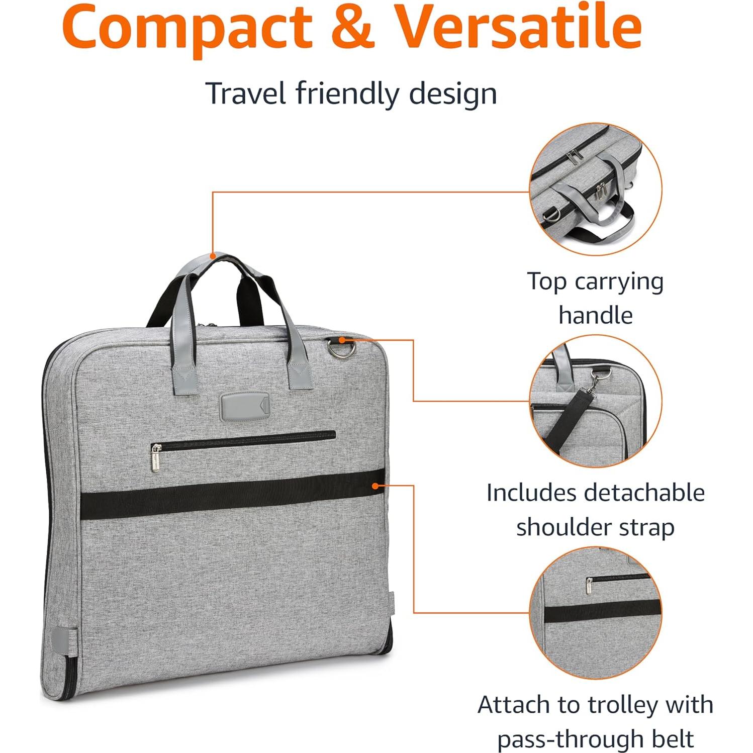 Bolsa de Ropa de Mano Amazon Basics Gris para Viajes