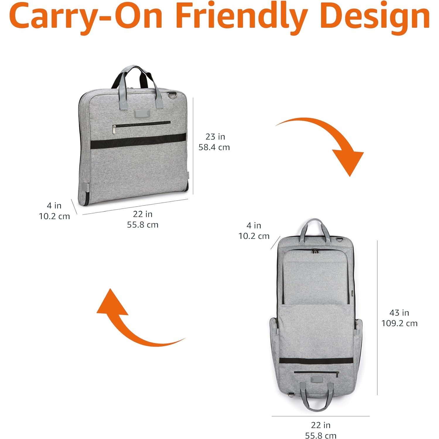 Bolsa de Ropa de Mano Amazon Basics Gris para Viajes