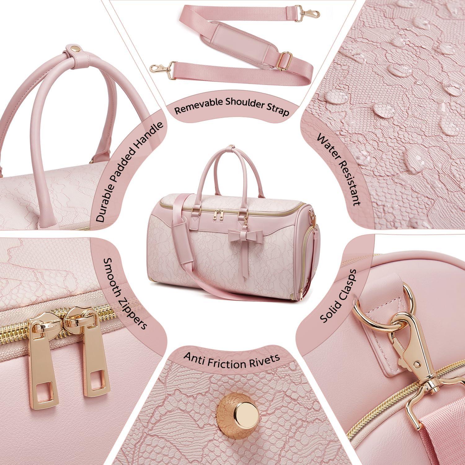 Bolsa de Ropa de Viaje Moulyan Rosa 45L 3 Piezas Impermeable