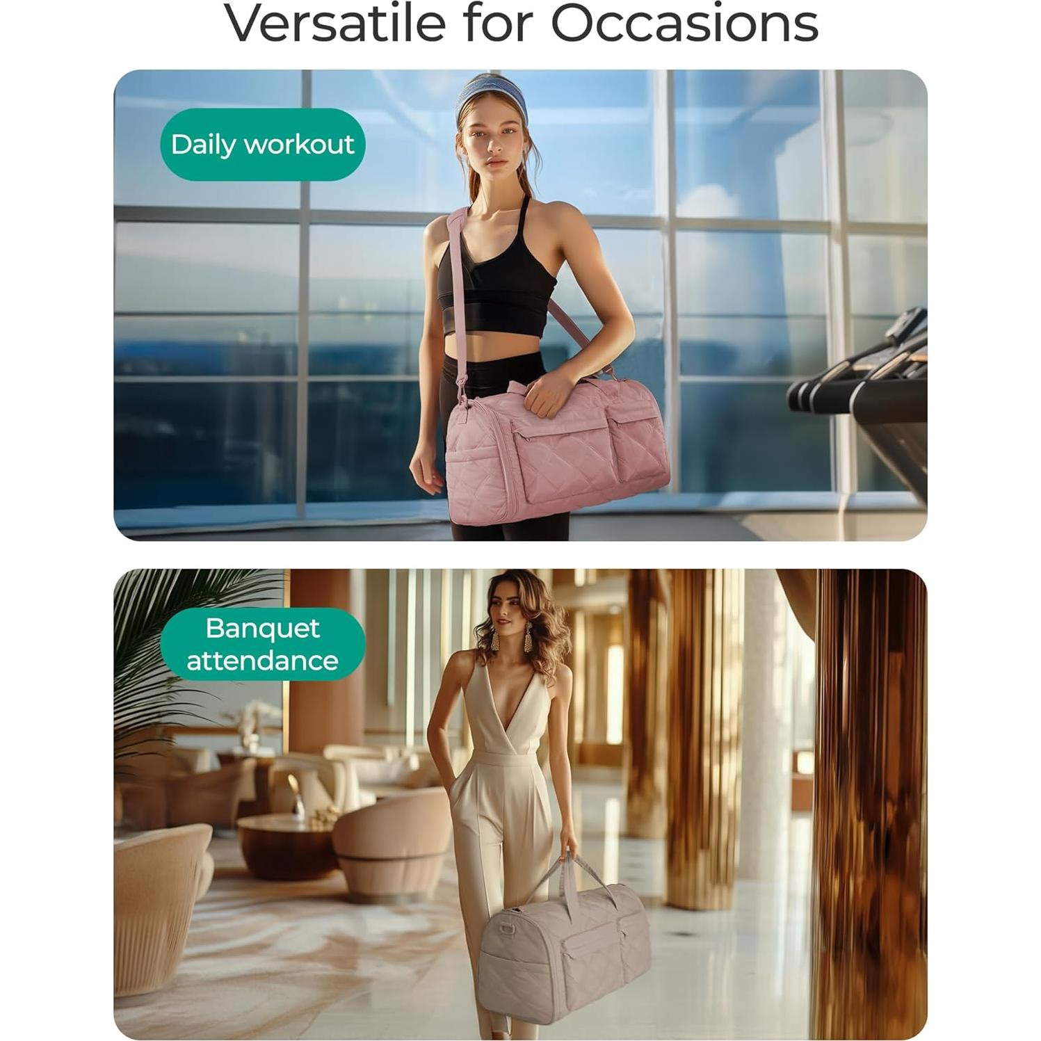 Bolsa de Ropa de Viaje BAGSMART 2 en 1 Caqui 42L