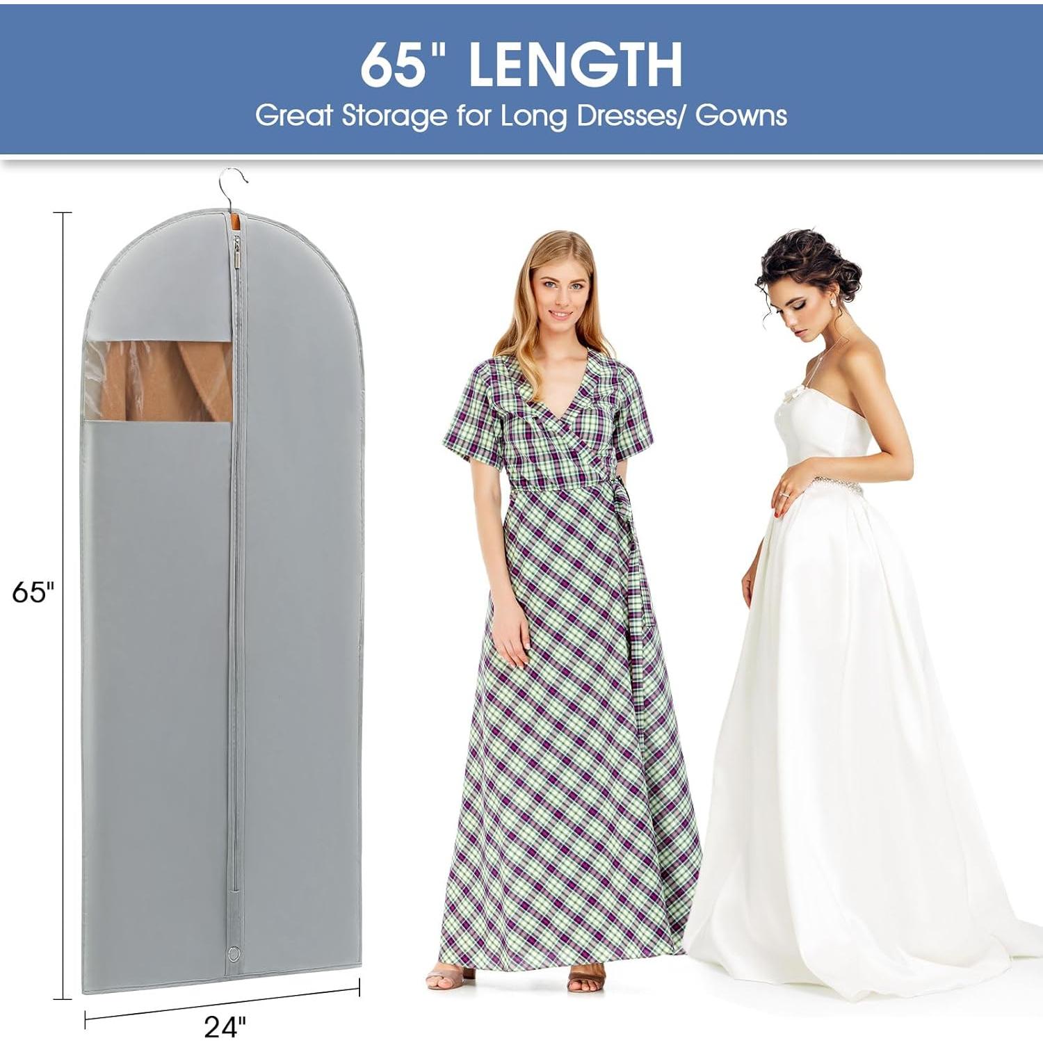 Bolsas de Vestido Grises Perber 165 cm - 2 Paquetes