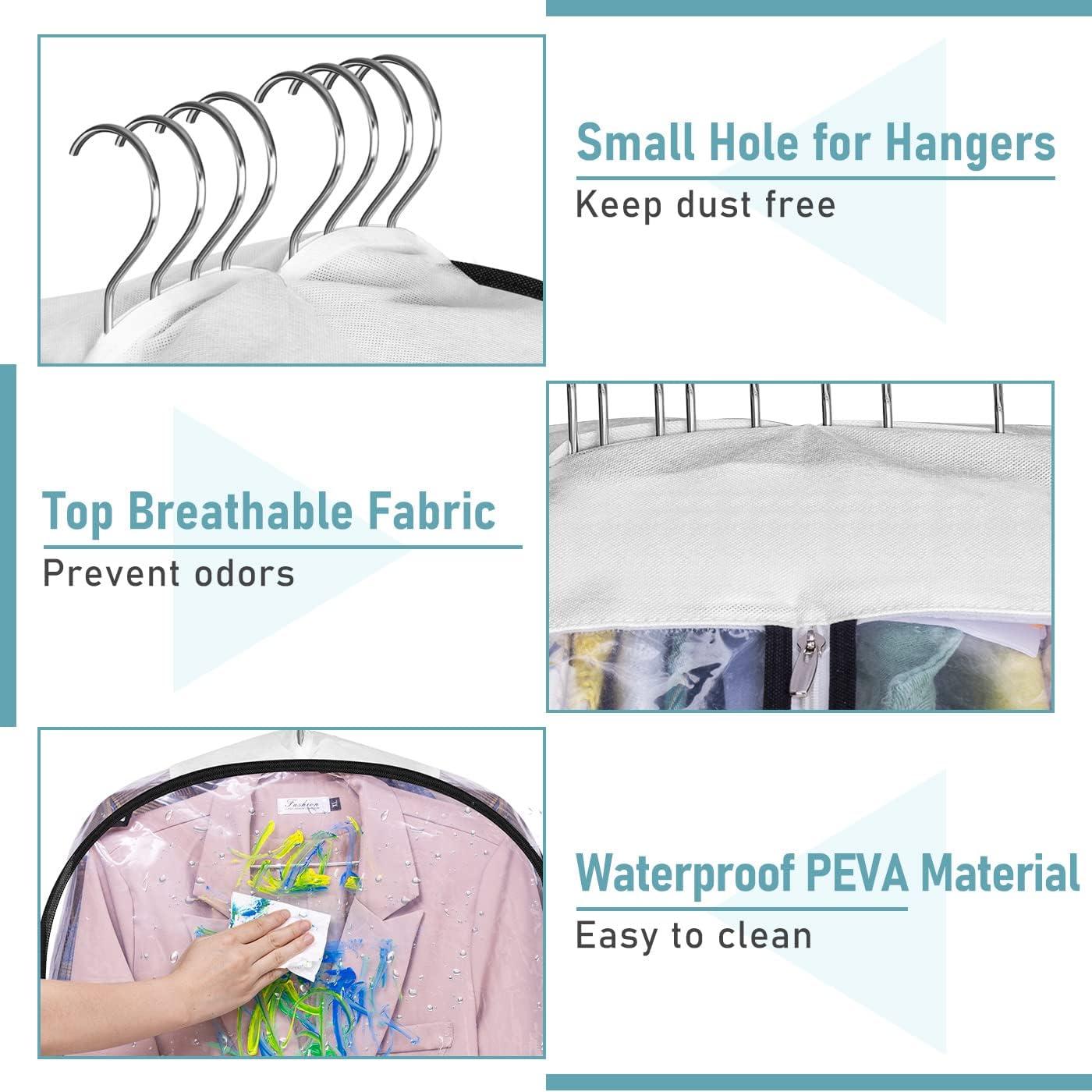 Bolsas de Ropa Colgantes MISSLO 40" con Abertura Clara - 3 Piezas