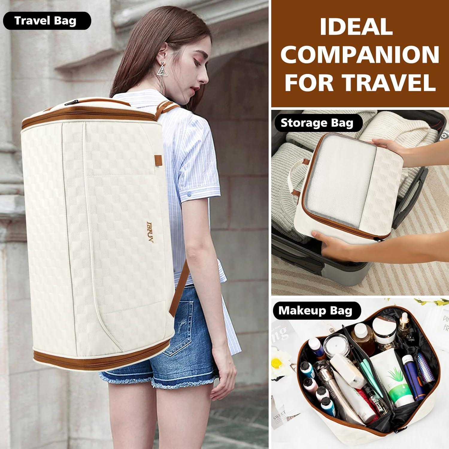 Bolsa de Duffle Convertible IBFUN 4 en 1 50L con Compartimento para Zapatos