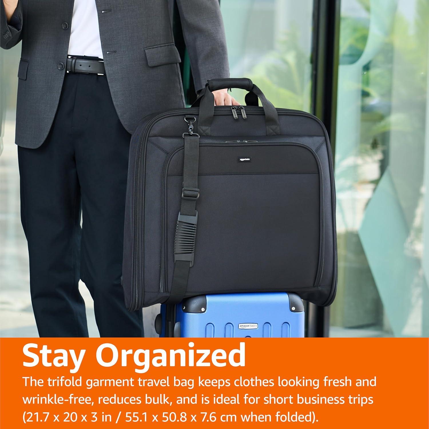 Bolsa de viaje Amazon Basics para trajes y vestidos 109.2 cm negra